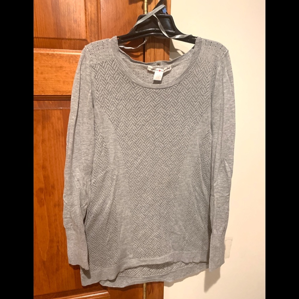Anthropologie Rayon grey scoop neck light sweater
